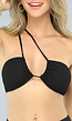 Zwarte Bandeau Bikini Top met Strikdetail