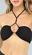 Zwarte Bandeau Bikini Top met Strikdetail