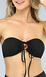 Zwarte Bandeau Bikini Top met Strikdetail