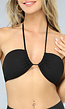Zwarte Bandeau Bikini Top met Strikdetail