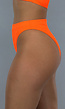 High Waist Rib Bikini Broekje in Neon Oranje