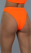 High Waist Rib Bikini Broekje in Neon Oranje