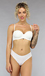 Naadloze Witte Brazilian Slip met Geschulpte Afwerking