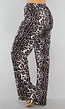 Wide Leg High Waist Tall Panterprint Broek