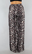 Wide Leg High Waist Tall Panterprint Broek