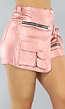 Metallic Roze Overslag Cargo Skort