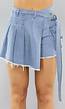 Denim Stretch Cargo Overslag Skort