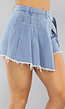 Denim Stretch Cargo Overslag Skort