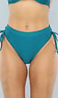 Shiny Petrol Bikini Slip met Scrunch en Strikdetails