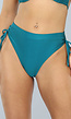 Shiny Petrol Bikini Slip met Scrunch en Strikdetails