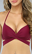 Strappy Push Up Bikini Top in Wijnrood