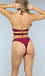 Strappy Push Up Bikini Top in Wijnrood