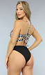 Triangel Panter Bikinitopje met Pads en Veterdetail