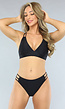Zwart Gekruist Bikini Topje met Uitneembare Cups
