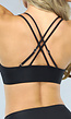 Zwart Gekruist Bikini Topje met Uitneembare Cups