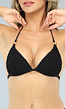 Zwarte Push-Up Triangel Bikini Top met Structuur