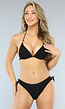 Zwarte Push-Up Triangel Bikini Top met Structuur