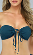 Zeegroene Bandeau Bikini Top met Halter Model