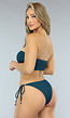 Zeegroene Bandeau Bikini Top met Halter Model