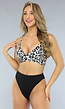 Triangel Panter Bikinitopje met Pads en Veterdetail