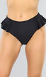 Zwart High Waist Maxi Bikinibroekje met Ruches