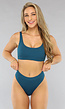 High Waist Petrol Bikinibroekje van Ribstof