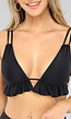 Zwarte Bikinitop met Ruches