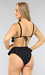 Zwarte Bikinitop met Ruches