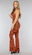 Oranje Zebraprint Flair Broek met Stretch