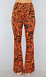 Oranje Zebraprint Flair Broek met Stretch