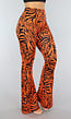 Oranje Zebraprint Flair Broek met Stretch