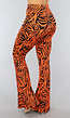 Oranje Zebraprint Flair Broek met Stretch