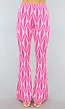 Flair Broek met Fuchsia Print met Elastische Taille