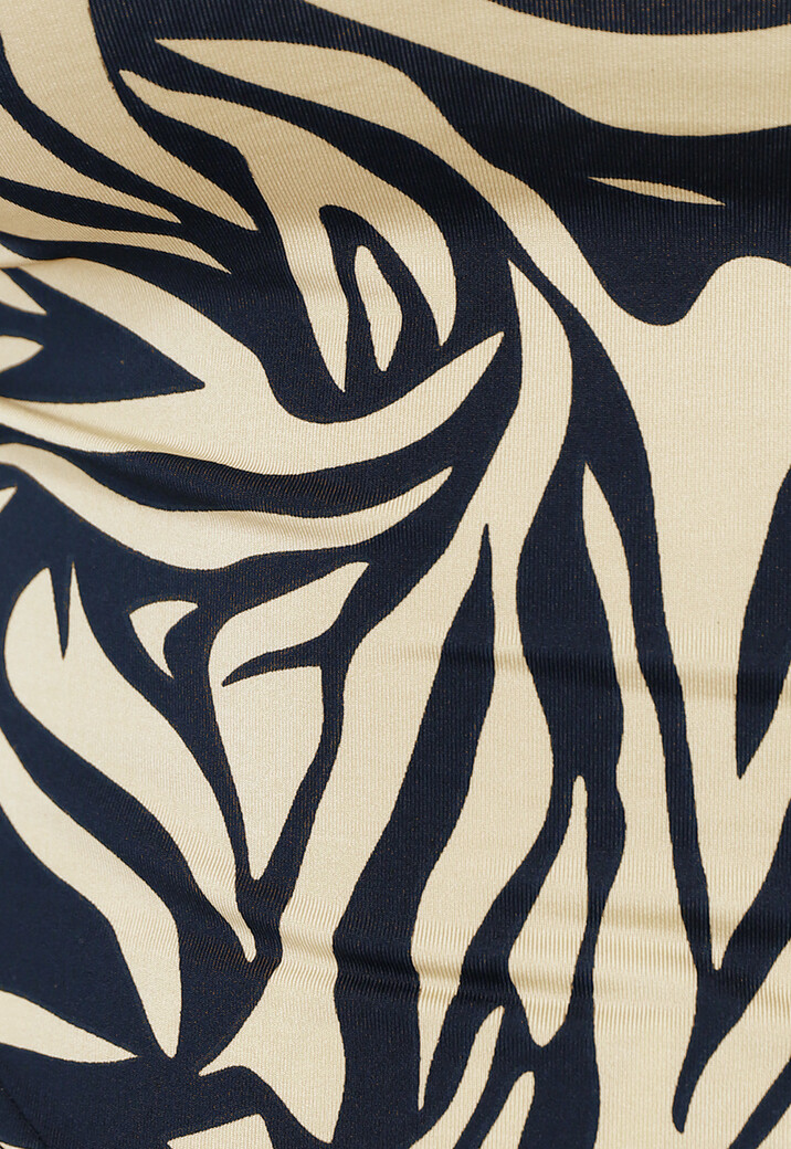 Beige Zebra Print Crop Top