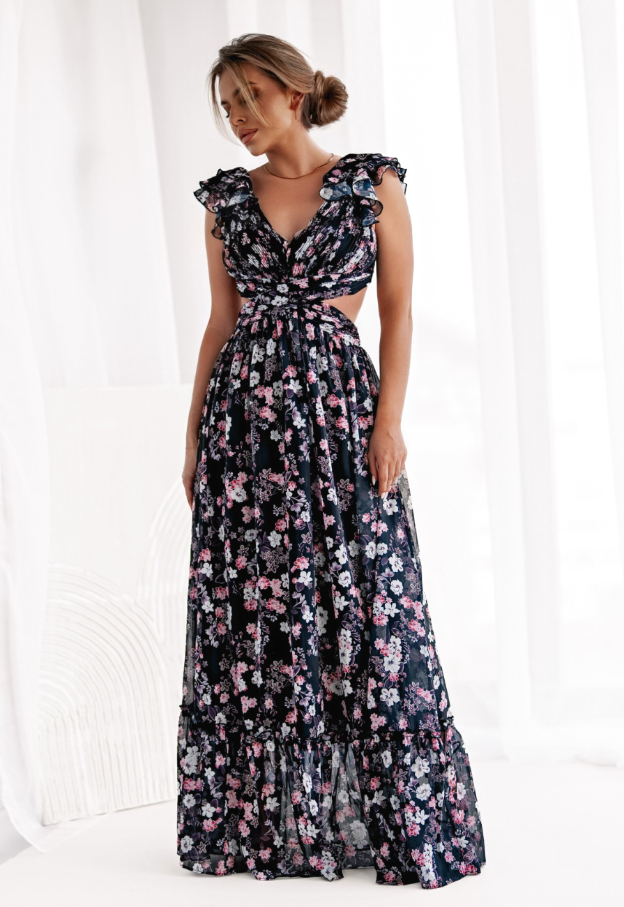 Lange Jurk Leuke Jurkjes Zomer Maxi Jurk Met Kleine Bloemen Print