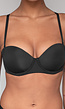 Zwarte Strapless Push Up BH met Afneembare Bandjes