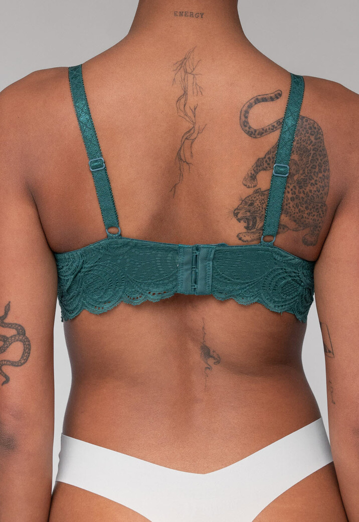 Voorgevormde Kanten Bralette in Zeegroen