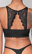Zwarte Kanten Naadloze Bralette met Uitneembare Pads