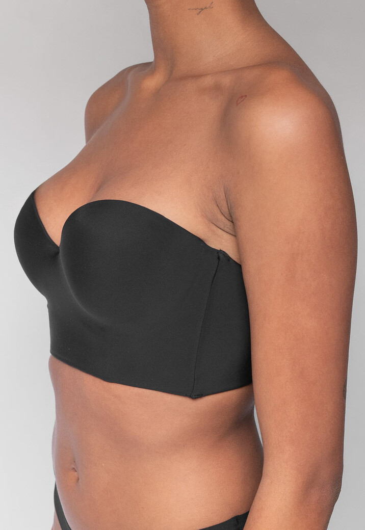 Zwarte Voorgevormde Beugel Push-Up BH met Afneembare Bandjes