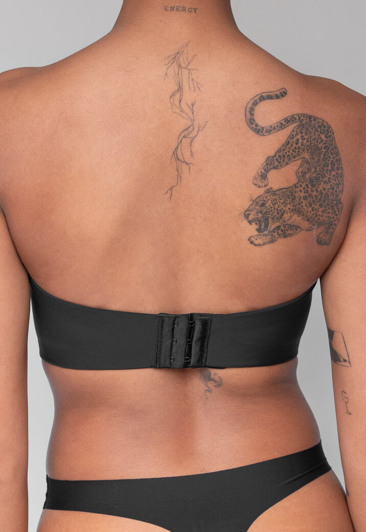 Zwarte Voorgevormde Beugel Push-Up BH met Afneembare Bandjes