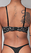 Zwarte Kanten Balconette BH met Push-Up en Afneembare Bandjes