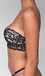 Zwarte Kanten Balconette BH met Push-Up en Afneembare Bandjes