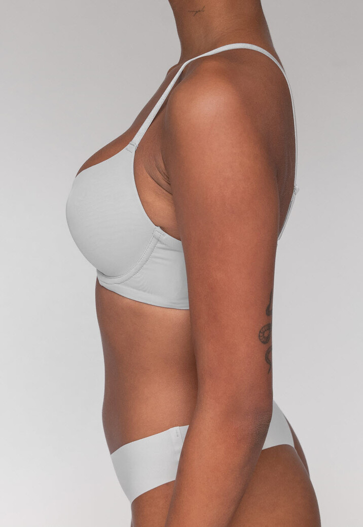 Zachte Lichtgrijze BH met Kruisbare Bandjes