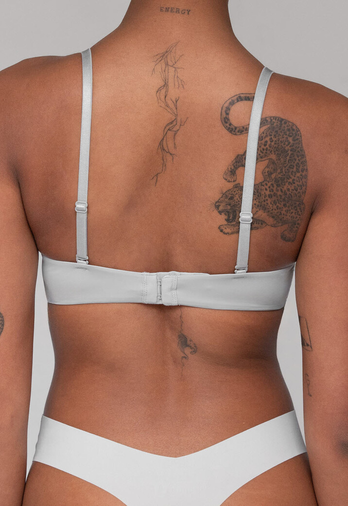 Zachte Lichtgrijze BH met Kruisbare Bandjes