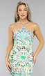 Groene Paisley Print Halter Jurk