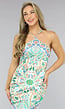 Groene Paisley Print Halter Jurk