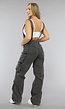 Grijze Wide Leg Cargo Tuinbroek