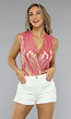 Roze Overslag Bodysuit met Shimmer