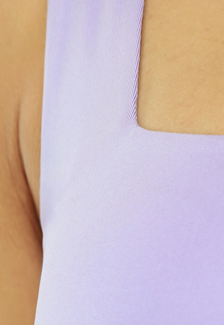 Top met Vierkante Hals in Lila