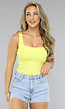 Gele Top van Stretch Stof